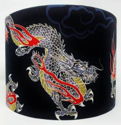 Dragon Lampshade Japanese Oriental Black Shade For Table/Ceiling Lamps