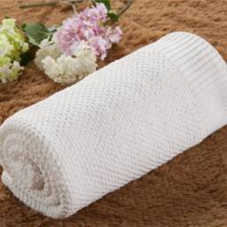 Personalized Baby Blanket Cotton Blanket - Solid Pink Custom Monogram /Name Embroidered Gift Shower /Infant Warm Blanket Cozy - thumbnail 3