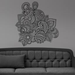 Henna Mehndi Paisley Doodle Wall Sticker Vinyl Mural Decal Home House Art Decor Free Shipping L167 - thumbnail 1