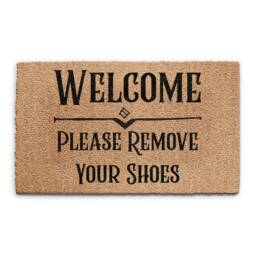 Coir Doormat - Welcome Please Remove Your Shoes Natural Coconut Fibre - thumbnail 3