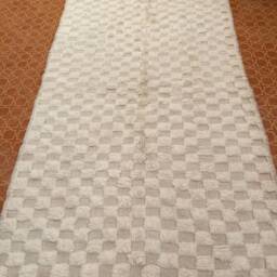 Checkered Beni Ourain Rug Solid White Berber Wool Rug - Custom Size - thumbnail 2