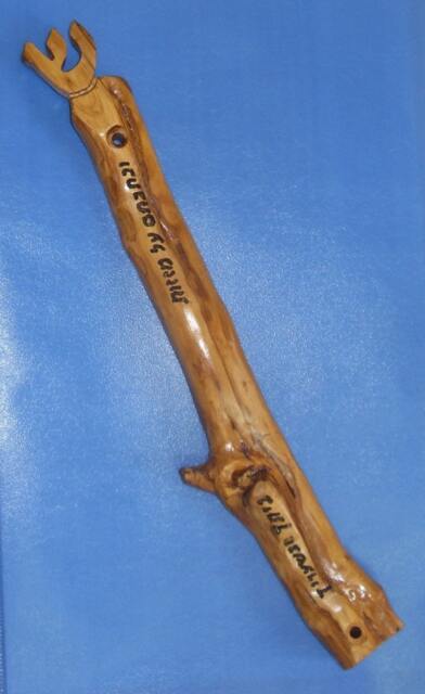 Israeli Handmade Judaica Art Olive Wood Mezuzah Case - M030 - image 1