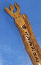 Israeli Handmade Judaica Art Olive Wood Mezuzah Case - M030 - thumbnail 2