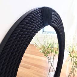 Extra Large Black Nautical Rope Mirror - Hampton Coastal Decor - 90cm - thumbnail 4