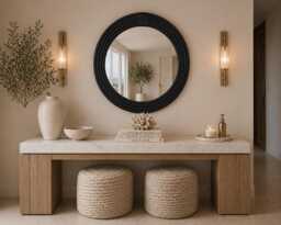 Extra Large Black Nautical Rope Mirror - Hampton Coastal Decor - 90cm - thumbnail 1