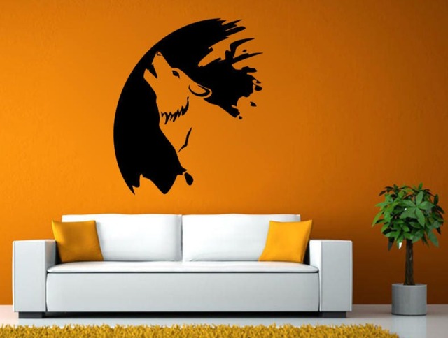 Wolf Coyote Dog Howling At The Moon Graphic Wall Window Vehicle Sticker Decal Vinyl Fathead Mural Decor L2074 - image 1