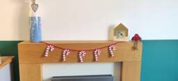 Candy Cane Bunting, Christmas Garland, Red & White Decoration, Gift, Lane, Garland - thumbnail 1