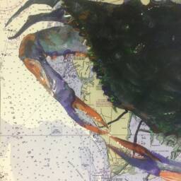 Maryland Gift Print Blue Crab Chesapeake Print Art Bay Artwork 11 X 14 - thumbnail 3