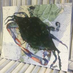 Maryland Gift Print Blue Crab Chesapeake Print Art Bay Artwork 11 X 14 - thumbnail 2