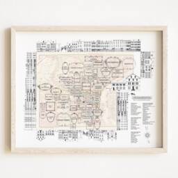 Philadelphia Neighborhoods - Art Print Vintage City Map Architecture Streetscape Drawing Realtor Wedding Gift Pennsylvania Schuykill River - thumbnail 1