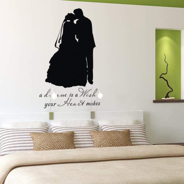 Dream Is A Wish Your Heart Makes - Romantic Vinyl Wall Quotes Bedroom Decal Stickers- 013 - image 1