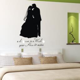 Dream Is A Wish Your Heart Makes - Romantic Vinyl Wall Quotes Bedroom Decal Stickers- 013 - thumbnail 1