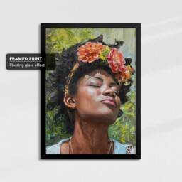 African American Woman Abstract Oil Painting Framed Poster Print & Canvas Wall Decor Art Bedroom Home Office Interior Gift - thumbnail 2