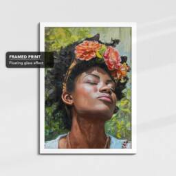 African American Woman Abstract Oil Painting Framed Poster Print & Canvas Wall Decor Art Bedroom Home Office Interior Gift - thumbnail 3