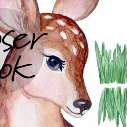 Cute Forest Animals With Trees Wall Sticker, Colorful Watercolor Decal For Kids - thumbnail 4