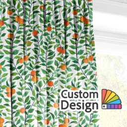 Orange Tree Floral Leaf Eyelet Blackout Curtains Botanical Citrus Flower Window Drapes Thermal Room Darkening Curtain Panels Living Bedroom - thumbnail 3