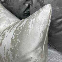 "Hailes Metallic Ivory Pearl Cushion Cover, Pillow Cover Sofa Bed. 12"" X 20" - thumbnail 3