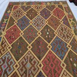 Traditional Afghan Kilim Carpet 6??10 Ft - Bold Geometric Wool Flatweave - thumbnail 2