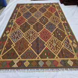 Traditional Afghan Kilim Carpet 6??10 Ft - Bold Geometric Wool Flatweave - thumbnail 3