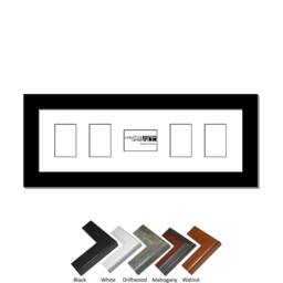 5- 2x3 Opening Picture Frames - 6x18-Inch Vertical & Horizontal Frame Including Stand with Wall Hangers- Holds Wallet Size Media - thumbnail 1