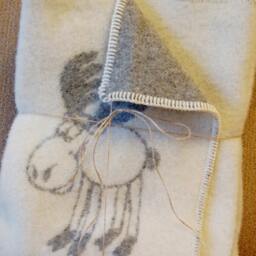 Wool Blanket 90x130cm , Natural Woolen Throw With Elks, Pure Wool, Organic Cot Blanket, Baby War, Crib - thumbnail 2