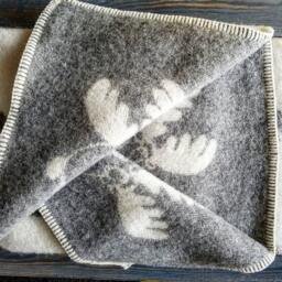 Wool Blanket 90x130cm , Natural Woolen Throw With Elks, Pure Wool, Organic Cot Blanket, Baby War, Crib - thumbnail 4