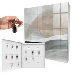 Pastel Harmony Key Cabinet For Home, Beige Box Wall, Abstract Abstraction, Appreciating Subtle Decor - thumbnail 2