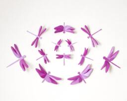 Dragonfly Wall Art Paper Dragonflies For Woodland Nursery, Whimsical Decor in Radiant Orchid - thumbnail 1