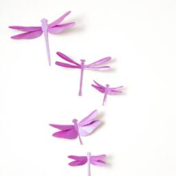 Dragonfly Wall Art Paper Dragonflies For Woodland Nursery, Whimsical Decor in Radiant Orchid - thumbnail 3
