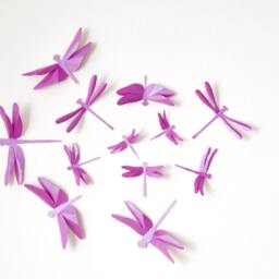 Dragonfly Wall Art Paper Dragonflies For Woodland Nursery, Whimsical Decor in Radiant Orchid - thumbnail 2