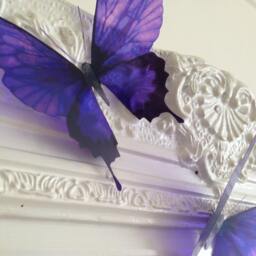 Deep Purple 3D Butterfly Wall Art Handmade Home Decor - Set Of 4 - thumbnail 3
