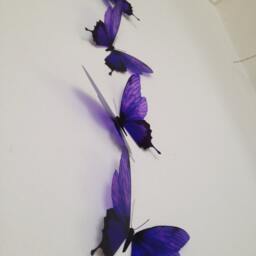 Deep Purple 3D Butterfly Wall Art Handmade Home Decor - Set Of 4 - thumbnail 2