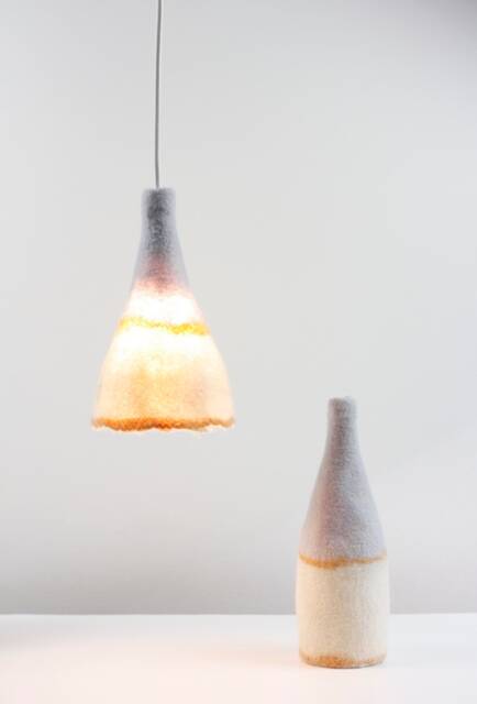 Felted Wool Pendant Lamp Modern Bedside Lighting - image 1