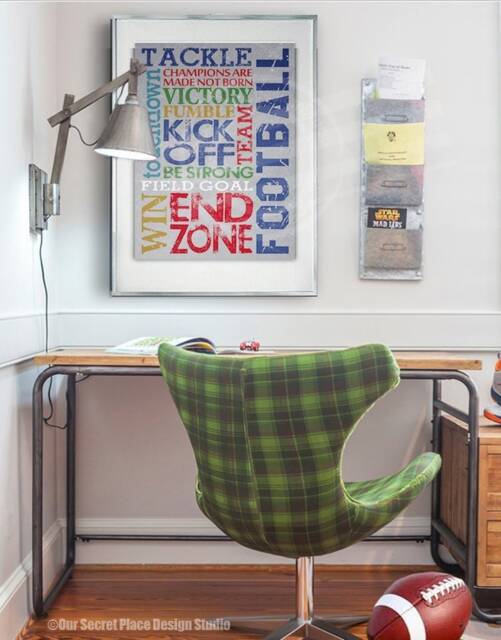 Football Wall Art Decor For Teen Boy Kids Room Boys Sports Sign - image 1