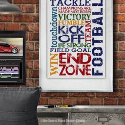 Football Wall Art Decor For Teen Boy Kids Room Boys Sports Sign - thumbnail 3