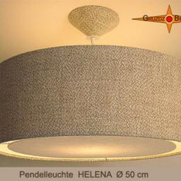 Pendant Lamp Of Linen Helena Hanging With Light Edge Diffuser - thumbnail 3