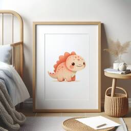 Kids Dinosaur Print Set - 3 Posters - Nursery, Bedroom Wall Art Watercolour Dino Decor Childrens Prints Kid Playroom Artwork - thumbnail 2