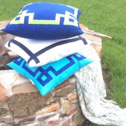 Greek Key Outdoor Pillow Cover Sunbrella All Weather Fabric - thumbnail 2