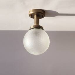 Cutting Glass Globe Flush Mount Ceiling Light Fixture, Modern Globe Lighting Fixtures, Brass Ul Listed, No.0207 - thumbnail 2