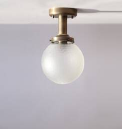 Cutting Glass Globe Flush Mount Ceiling Light Fixture, Modern Globe Lighting Fixtures, Brass Ul Listed, No.0207 - thumbnail 1