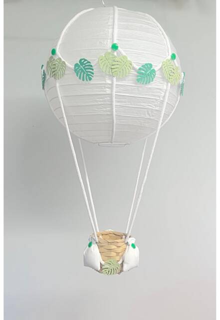 Green Jungle Safari Themed Hot Air Balloon Nursery Light Shade - image 1