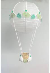 Green Jungle Safari Themed Hot Air Balloon Nursery Light Shade - thumbnail 1