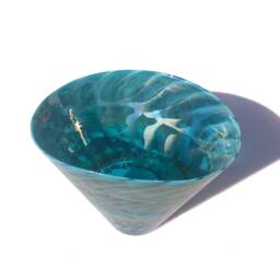 Aquagreen Murano Glass Vase Modern Italian Art - 9.05 - thumbnail 2