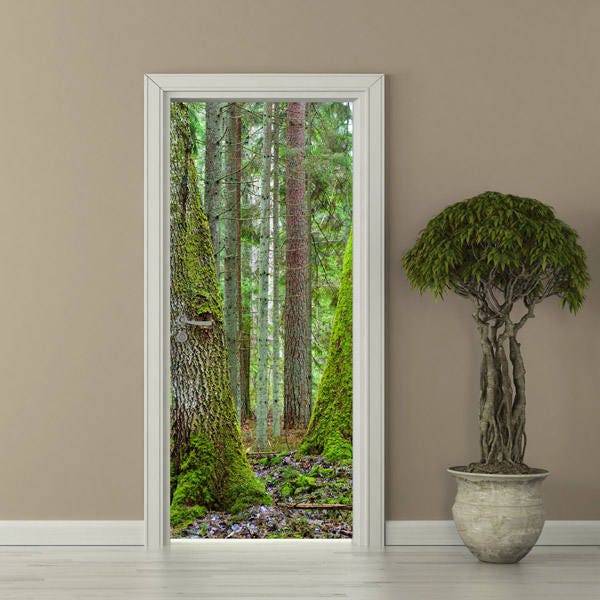 Into The Forest Door Sticker, Wallpaper, Mural, Bedroom Living Room Home Decor, Wall Decor Cover - image 1