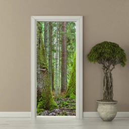 Into The Forest Door Sticker, Wallpaper, Mural, Bedroom Living Room Home Decor, Wall Decor Cover - thumbnail 1