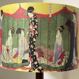 Geisha Lampshade , Light Shade, Japanese, Vintage, Antique Style, Fatta Da Mamma - thumbnail 4