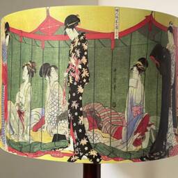 Geisha Lampshade , Light Shade, Japanese, Vintage, Antique Style, Fatta Da Mamma - thumbnail 3