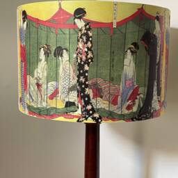 Geisha Lampshade , Light Shade, Japanese, Vintage, Antique Style, Fatta Da Mamma - thumbnail 2