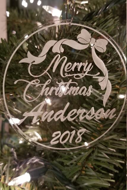 Merry Christmas With Year & Name Ornament