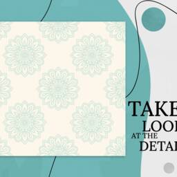 Traditional Mehndi Design Simple Flower Vinyl Flooring, Green Linoleum in Roll, Beige Abstract Decor, Floral Aesthetic Room Decor - thumbnail 2